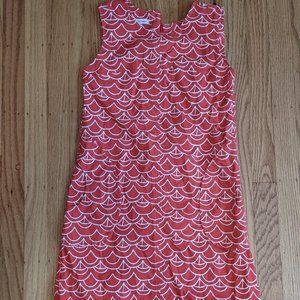 Red and white patterned Kayce Hughes dress